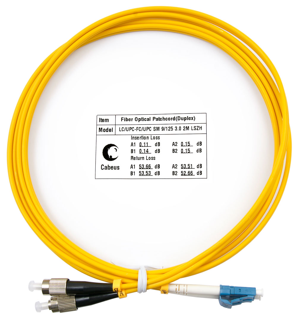 Cabeus FOP(d)-9-LC-FC-2m Шнур оптический duplex LC-FC 9/125 sm 2м LSZH