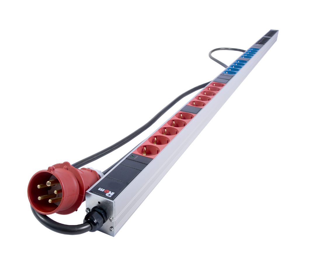 Верт блок розеток Rem-3x16, 3×16A, инд, 30S, 1820мм, шнур 3м IEC309, R-3x16-30S-I-1820-3-3PN