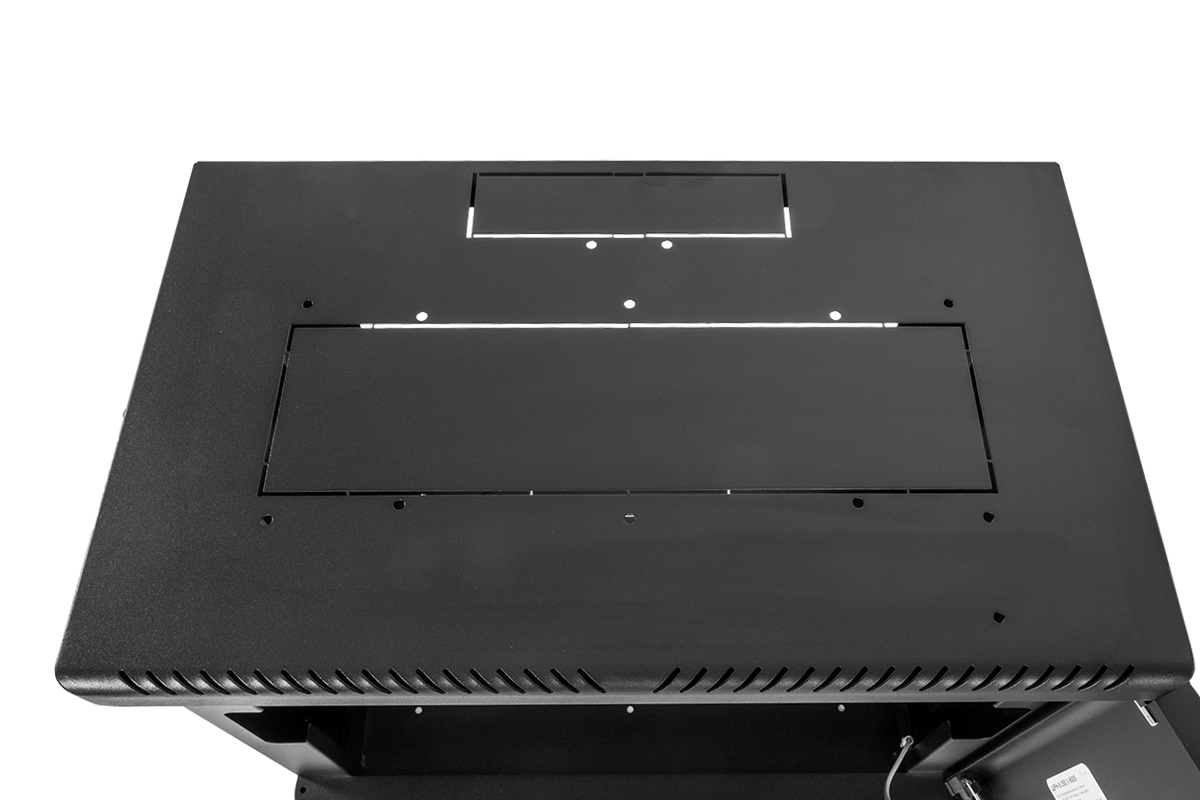 Шкаф телекоммуникационный настенный сварной 9U (600 × 360) съёмные стенки, дверь стекло, чёрный, ШРН-9.350-9005