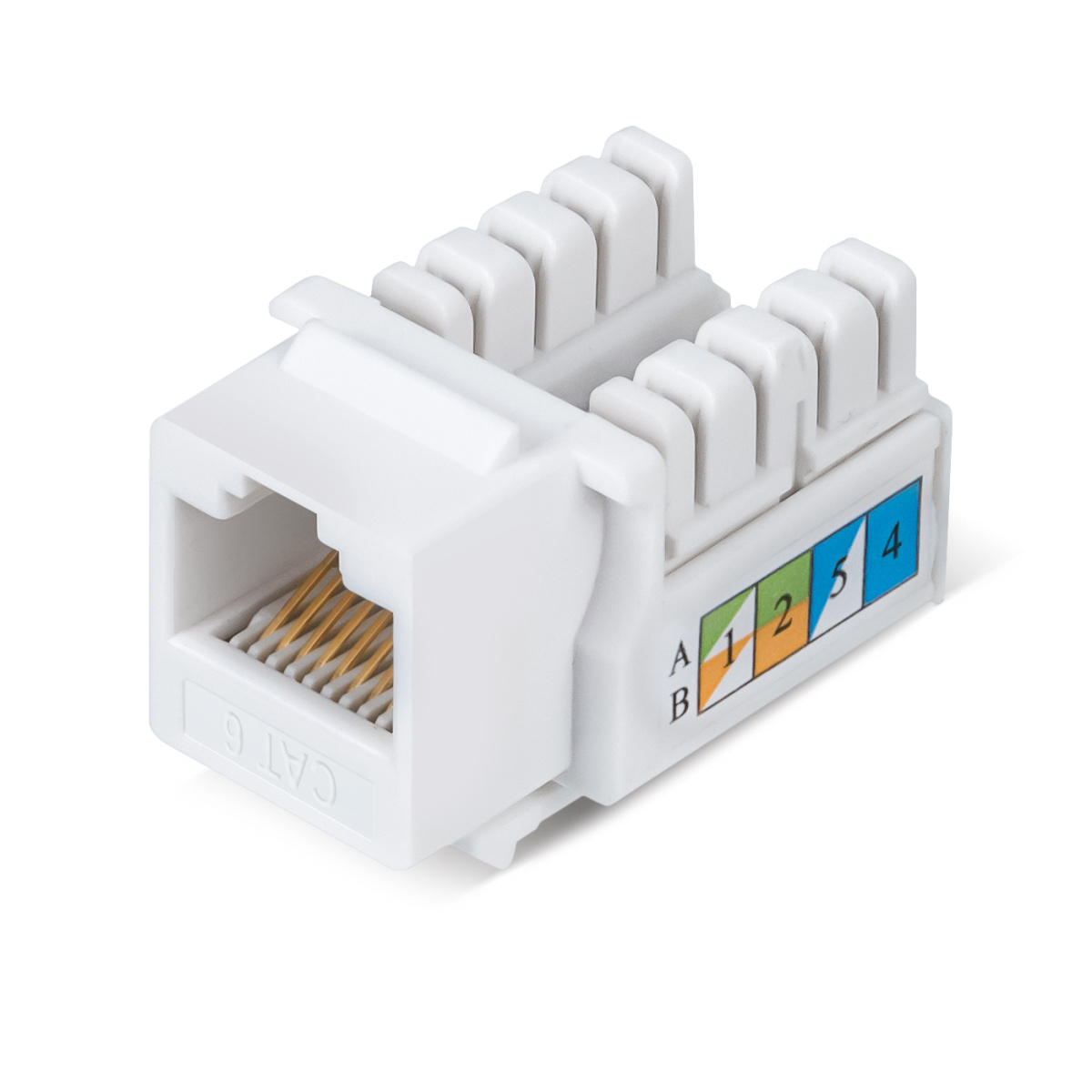 Cabeus KJ-RJ45-Cat.6-90 Вставка Keystone Jack RJ-45, категория 6, заделка тип 110, белая
