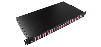 Cabeus ODF-19-24QLC-S-BK-T Кросс оптический стоечный, 19, до 24 портов LC-Quad, сплошная панель, черный