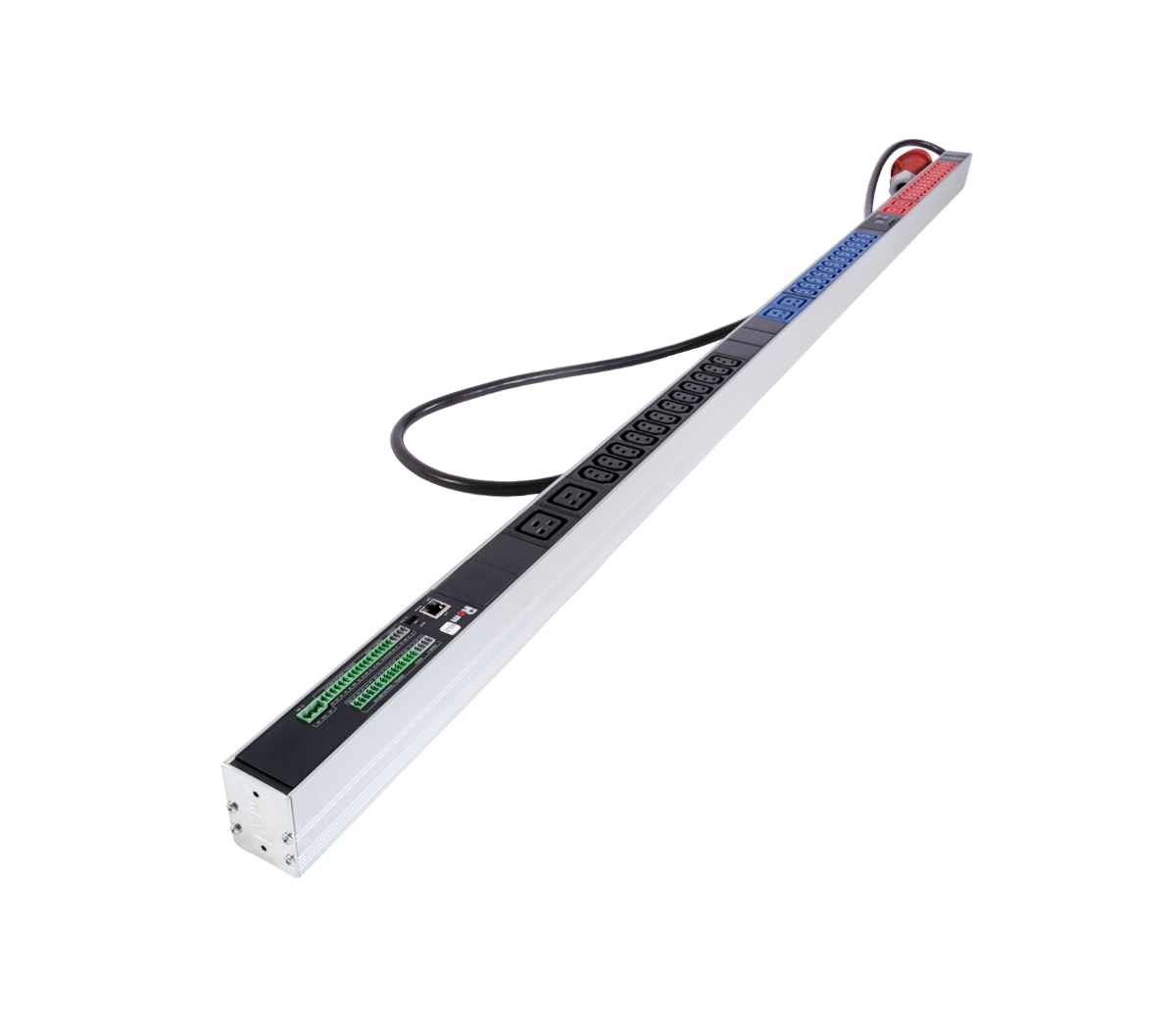 БРП (PDU) Metered Rem Rem-2MC, IEC 60320 С13 х 36, IEC 60320 С19 х 6, 1820х45х60 мм (ВхШхГ), 16А, 3ф, вход IEC 320 309 3PN, шнур 3 м, алюминий, Linux