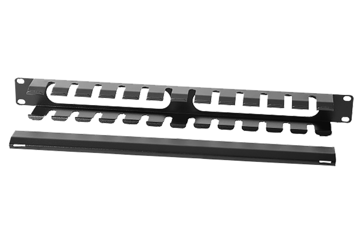 ЦМО ГКЗ-1U-9005 Органайзер кабельный горизонтальный 19" 1U с крышкой, цвет чёрный, ГКЗ-1U-9005