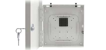 Cabeus FO-WL-8-FC/ST/SC-FP-K-m-T Кросс оптический настенный мини, с замком, до 8 портов, серый