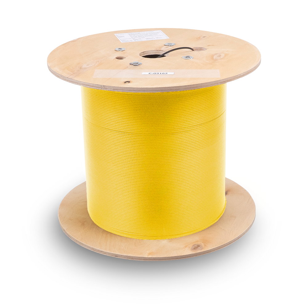 Cabeus TB-A-9-24T-E-K-LSZH-IN-25 Кабель волоконно-оптический 9/125 одномодовый, 24 волокна, плотное буферное покрытие (tight buffer), для внутренней прокладки (-25C ~ +50), LSZH, желтый