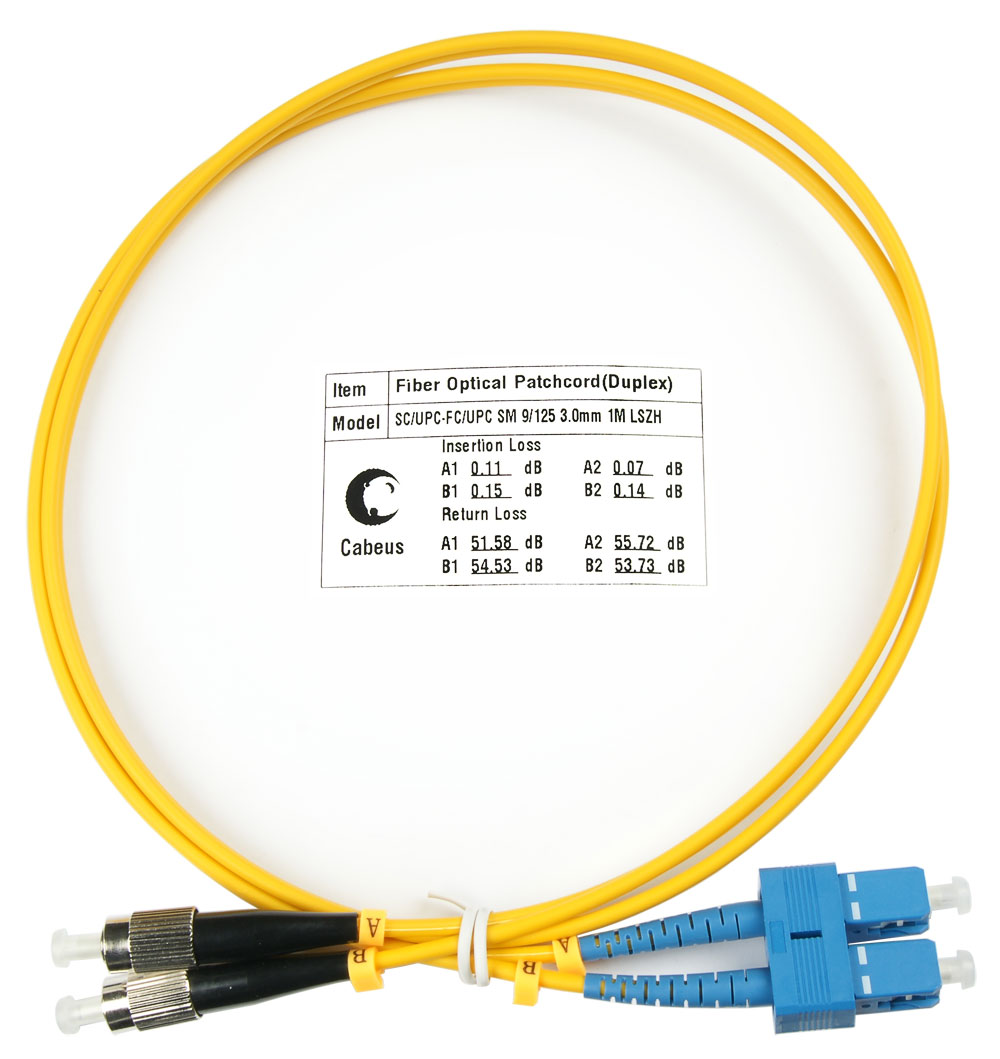 Cabeus FOP(d)-9-SC-FC-1m Шнур оптический duplex SC-FC 9/125 sm 1м LSZH