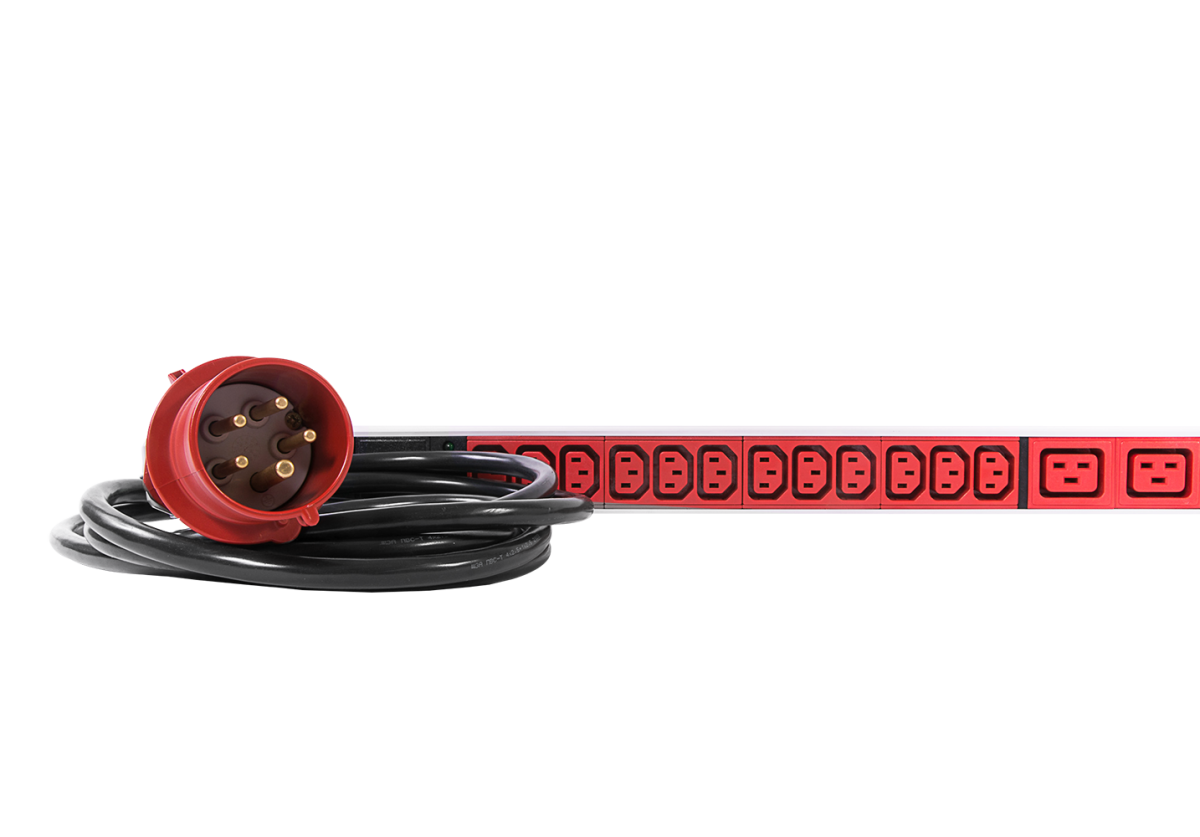 Верт блок розеток Rem-3x16, 3×16A, инд, 36C13, 12C19, 1820мм, шнур 3м IEC309, R-3x16-36C13-12C19-I-1820-3-3PN