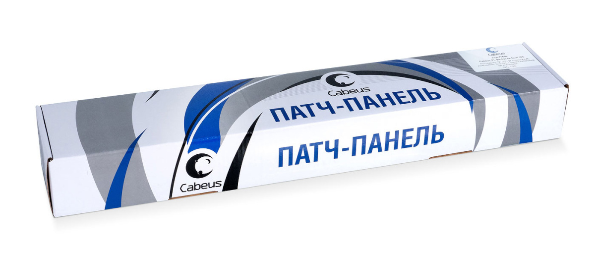 Cabeus PL-24-Cat.5e-Dual IDC Патч-панель 19" (1U), 24 порта RJ-45, категория 5e, Dual IDC, с задним кабельным организатором