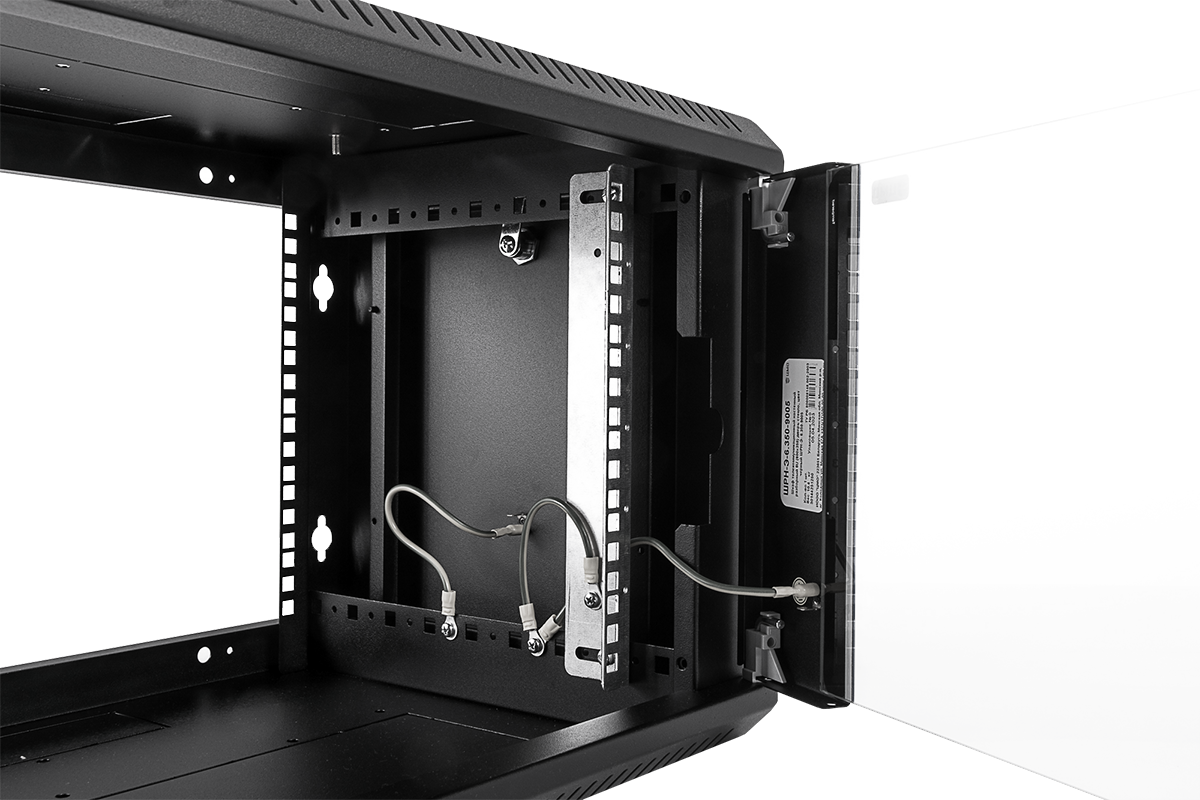 ЦМО ШРН-Э-9.650-9005 Шкаф телекоммуникационный настенный разборный 9U (600х650) дверь стекло, цвет черный, ШРН-Э-9.650-9005