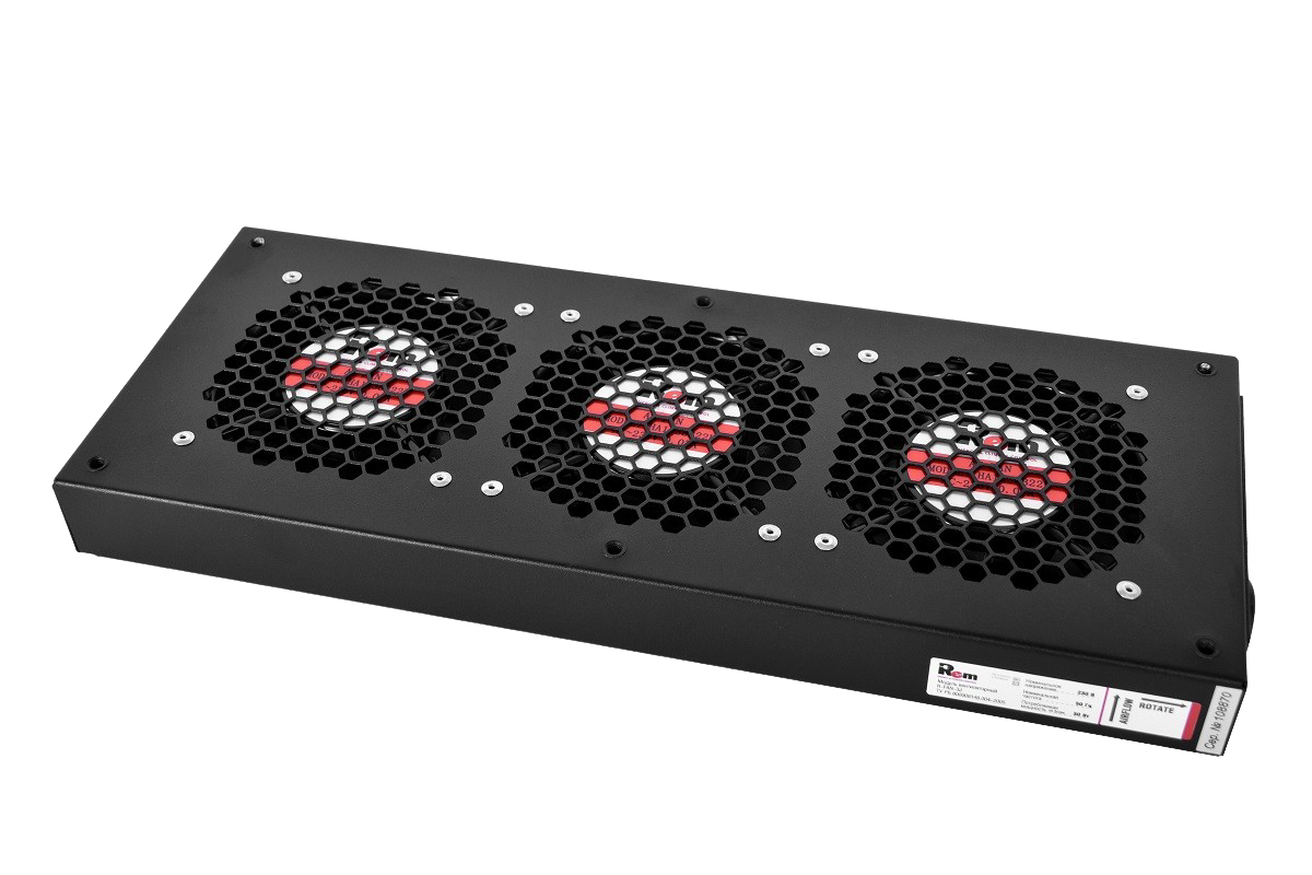 ЦМО R-FAN-3J-9005 Модуль вентиляторный, 3 вентилятора, колодка, цвет черный