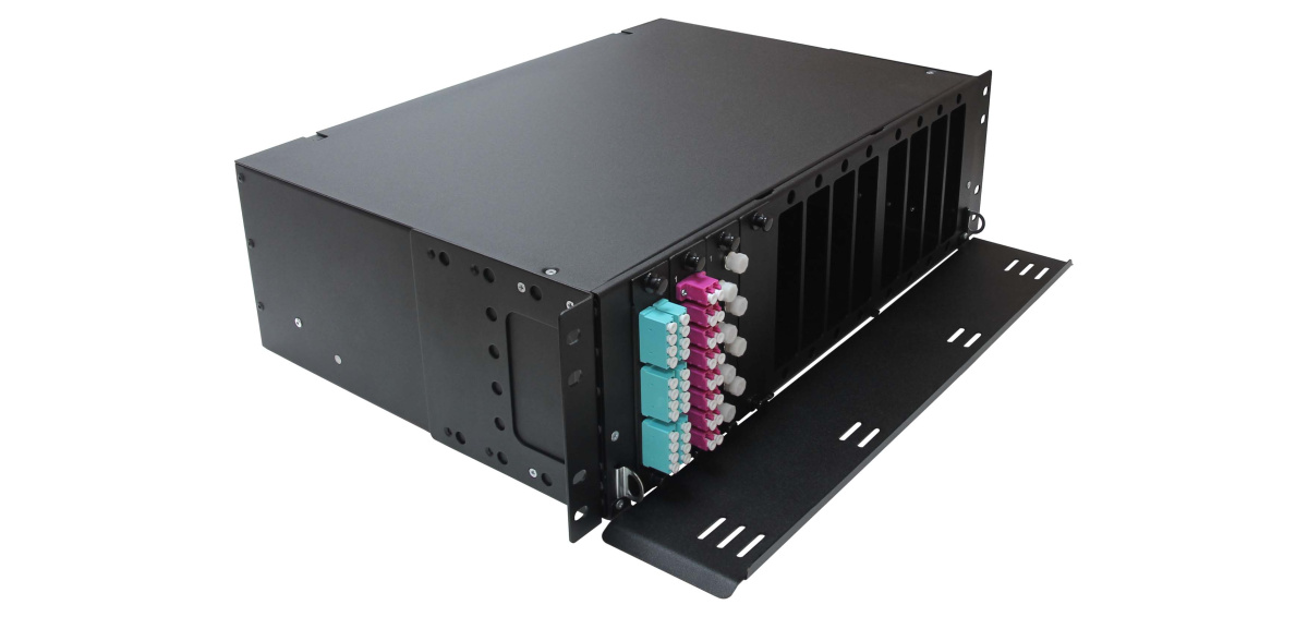 Cabeus ODF-19-12FP-96FC/ST/SC-S-BK-T Кросс оптический стоечный выдвижной, 19, до 96 портов, черный