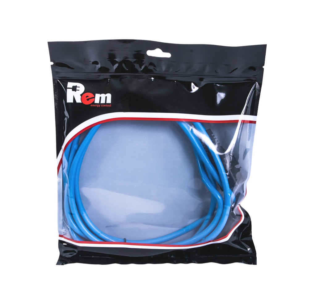 Шнур питания с фиксатором IEC 60320 C13/IEC 60320 C14, 10 А / 250 В (3 × 1,0), длина 3 м, синий, R-10-Cord-C13-C14-3-Blue