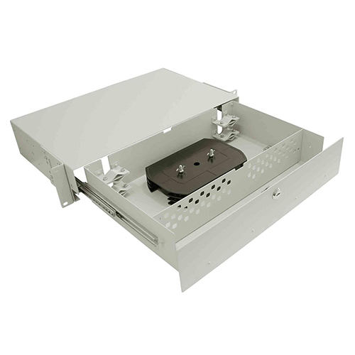 Cabeus ODF-19-48FC-K-T Кросс оптический стоечный выдвижной, с замком, 19, до 48 портов FC(ST), сплошная панель, серый