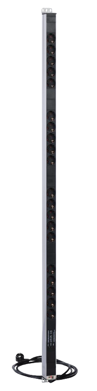 ЦМО R-16-20S-FI-1420-3 Вертикальный блок розеток Rem-16 с фил. и инд., 20 Schuko, 16A, алюм., 33-48U, шнур 3 м. R-16-20S-FI-1420-3