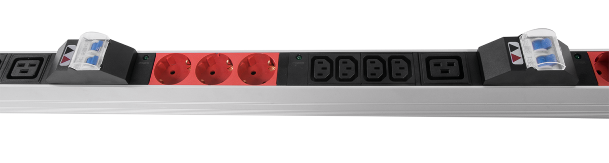 Верт блок розеток Rem-3×32, 3×32A, 6 авт, инд, 9S, 12C13, 3C19, 1420мм, шнур 3м IEC309, R-3x32-9S-12C13-3C19-A-I-1420-3-3PN