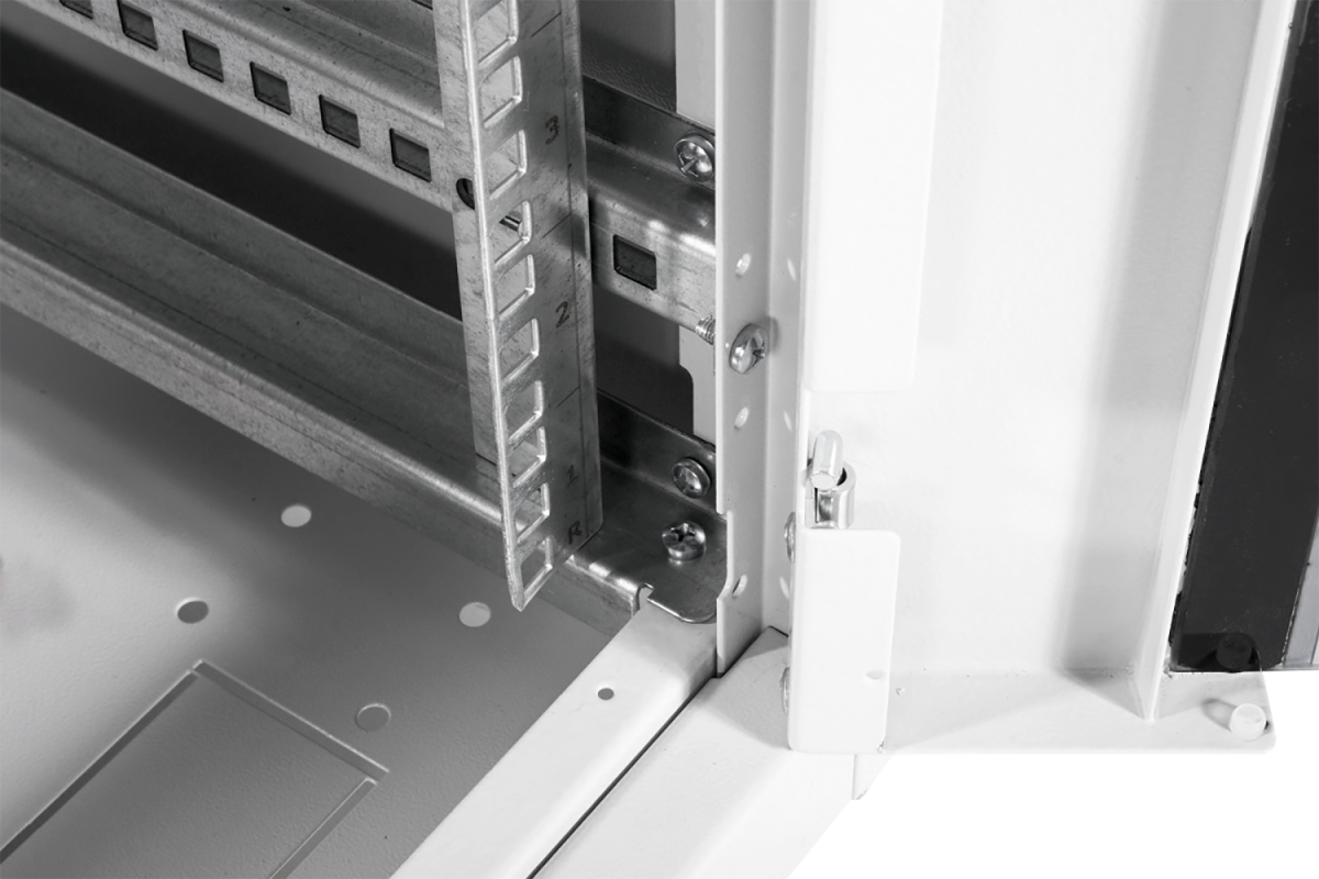 Шкаф телекоммуникационный напольный ЦМО ШТК-Э, IP20, 42U, 1987х600х800 мм (ВхШхГ), дверь: стекло, задняя дверь: металл, боковая панель: сплошная, разборный, цвет: серый, (ШТК-Э-42.6.8-13АА)