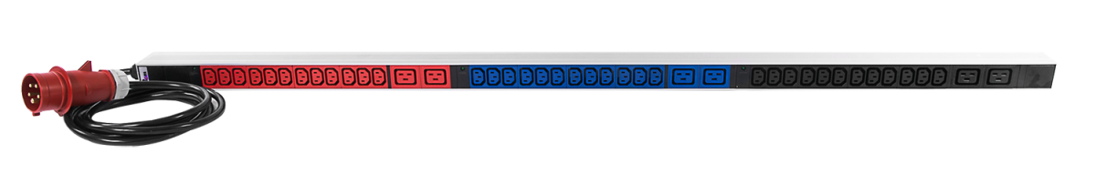 Верт блок розеток Rem-3x16, 3×16A, инд, 36C13, 6C19, 1420мм, шнур 3м IEC309, R-3x16-36C13-6C19-I-1420-3-3PN
