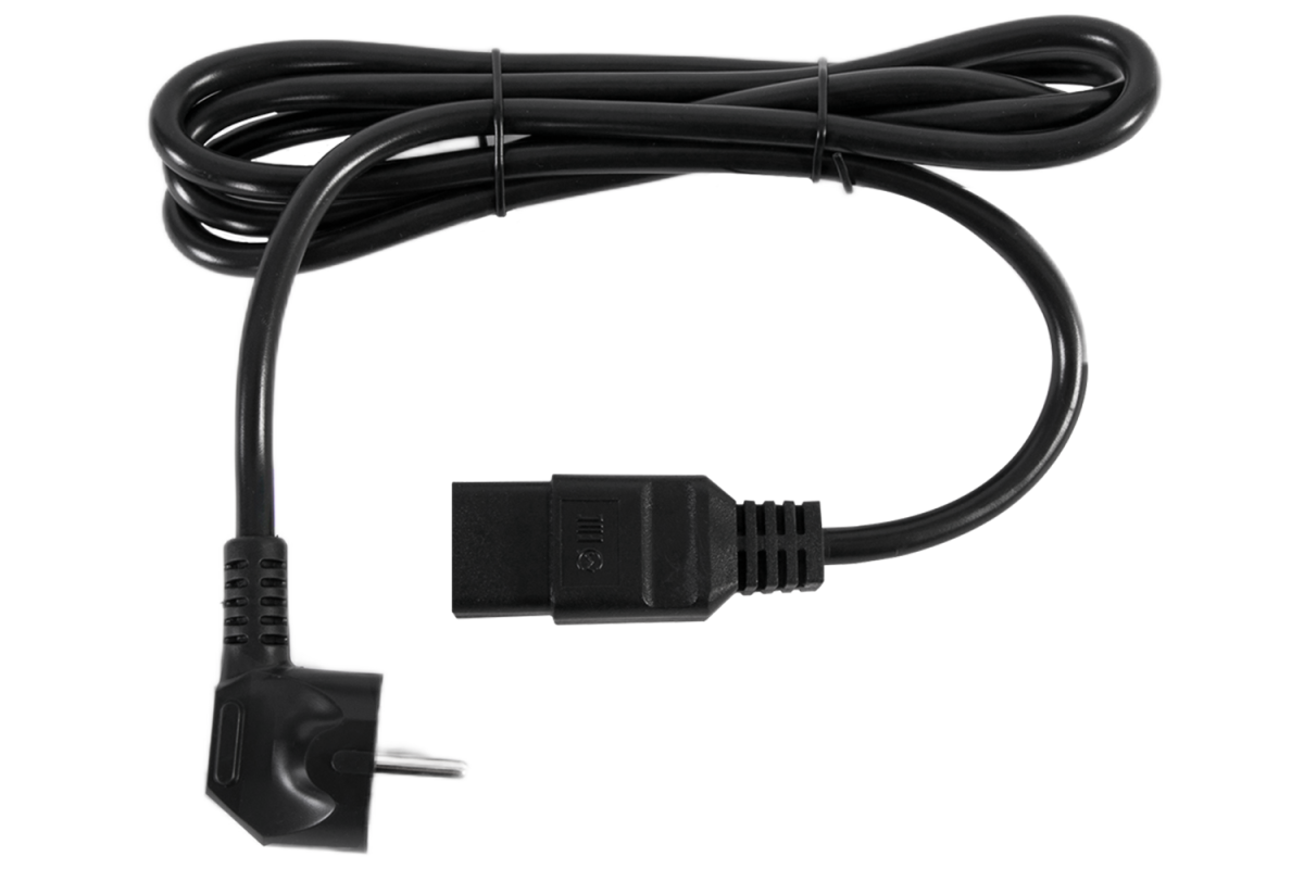 Шнур питания IEC 60320 C19/Schuko, 16 А / 250 В (3 × 1,5), длина 1,8 м, чёрный (ПВС-АП-3*1,5-250-S22C19-16-1,8)