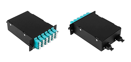 Cabeus FO-4K-6QLC/U-2MPO/U(m)-MM503-BK-T Оптическая кассета в сборе, розетки LC/MM-quad - 6шт. - MPO/UPC - 2шт., гидра MPO/UPC male - 12LC/UPC - 2шт., MM50(ОМ3), черная