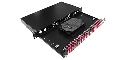 Cabeus ODF-19-24QLC-S-BK-T Кросс оптический стоечный, 19, до 24 портов LC-Quad, сплошная панель, черный