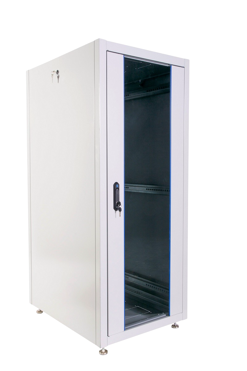 Шкаф телекоммуникационный напольный ЭКОНОМ 30U (600 × 600) дверь стекло, дверь металл, ШТК-Э-30.6.6-13АА