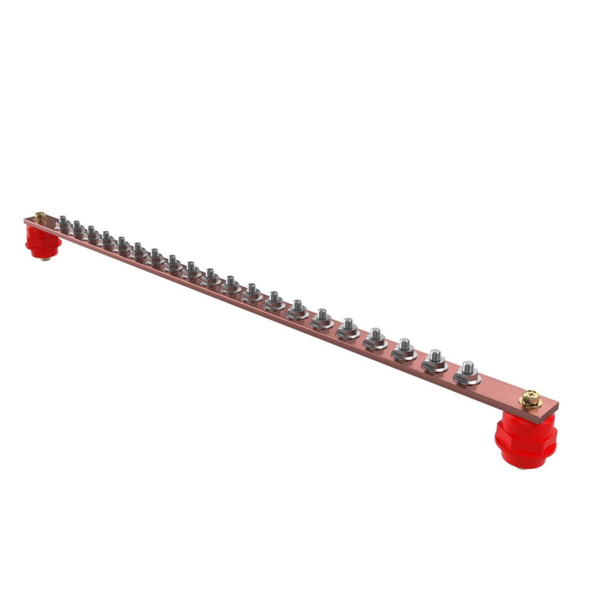 Cabeus CGB-ГЗШ-3.15-20 Главная шина заземления медная (CGB-ГЗШ) 3х15 мм, 20 подключений, 460 мм, ток 210 А