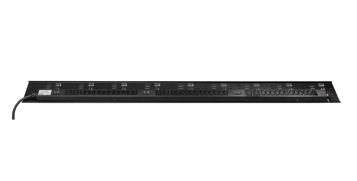 Cabeus PDU-16-3P-36C13-6C19-I309 Блок распределения питания для 19" шкафов, вертикальный, 6 розеток IEC 320 C19, 36 розеток IEC 320 C13, 3 фазы, 16А, автоматы защиты, металлический корпус, шнур с вилкой IEC309 3м
