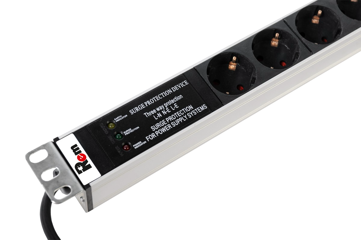 ЦМО R-16-20S-FI-1420-3 Вертикальный блок розеток Rem-16 с фил. и инд., 20 Schuko, 16A, алюм., 33-48U, шнур 3 м. R-16-20S-FI-1420-3