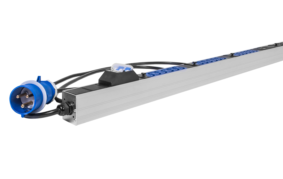 Верт блок розеток Rem-2MC, монит, измер, управл, 1×32A, авт, 36C13, 1820мм, шнур 3м IEC309, R-2MC3-32-36xC13-A-MCL-1820-3-2P