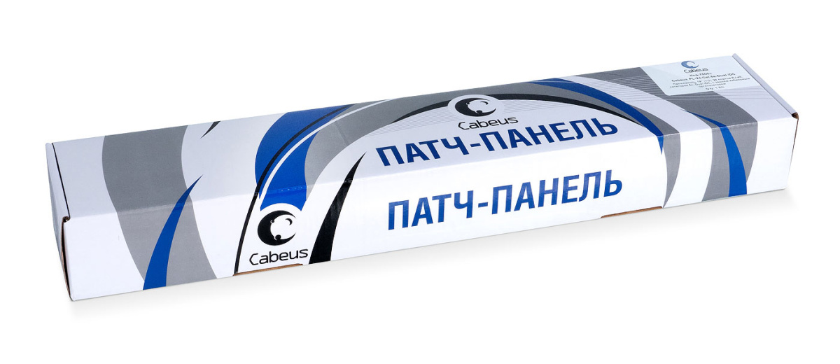 Cabeus PL-24-Cat.6-Dual IDC Патч-панель 19" (1U), 24 порта RJ-45, категория 6, Dual IDC, с задним кабельным организатором