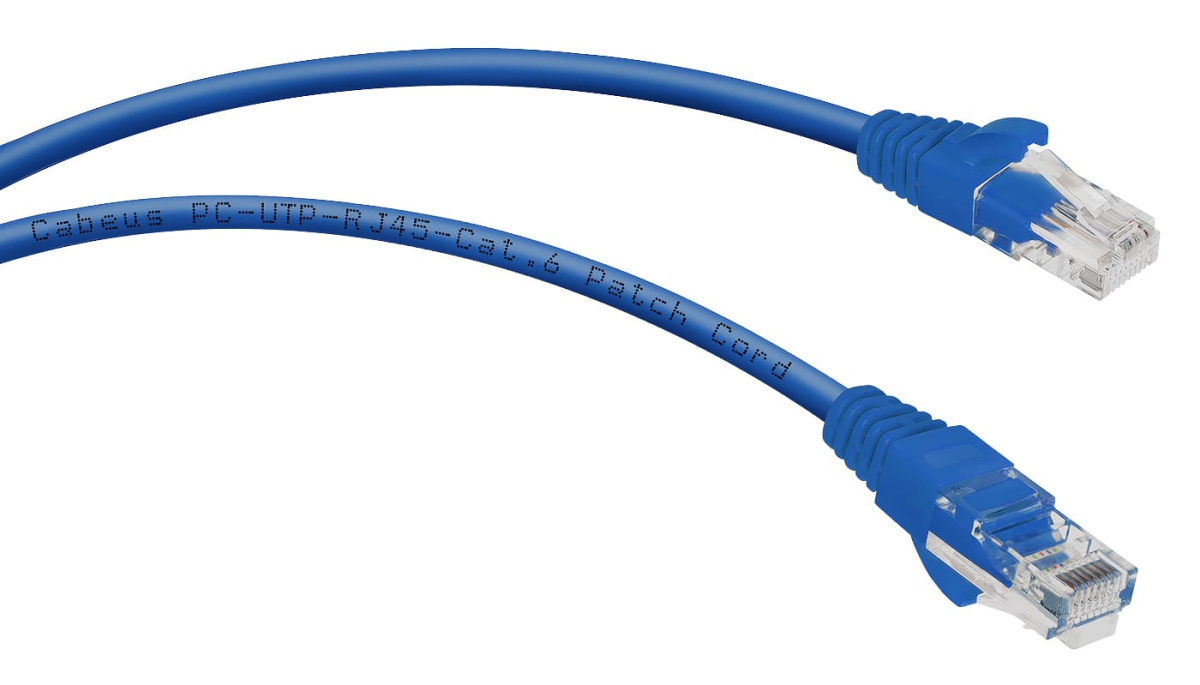 Cabeus PC-UTP-RJ45-Cat.6-0.5m-BL-LSZH Патч-корд U/UTP, категория 6, 2xRJ45/8p8c, неэкранированный, синий, LSZH, 0.5м