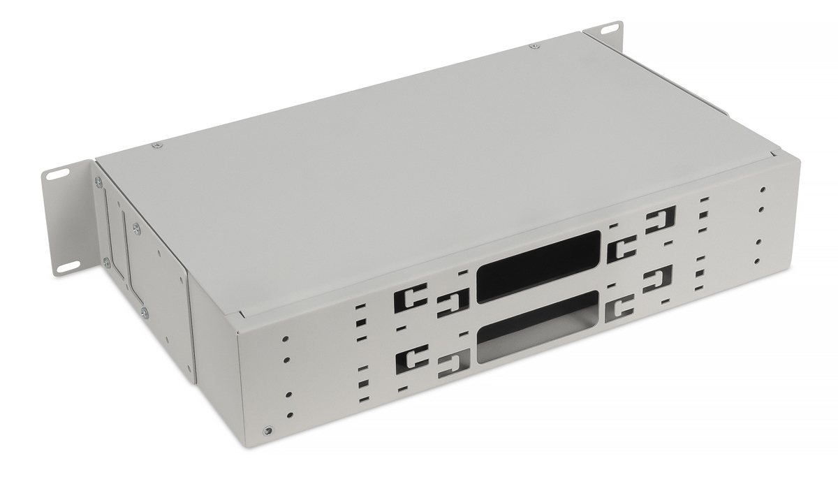 Cabeus FO-CS-19-6FP-GY Кросс бокс оптический 19" 2U на 6 адаптерных панелей, цвет серый