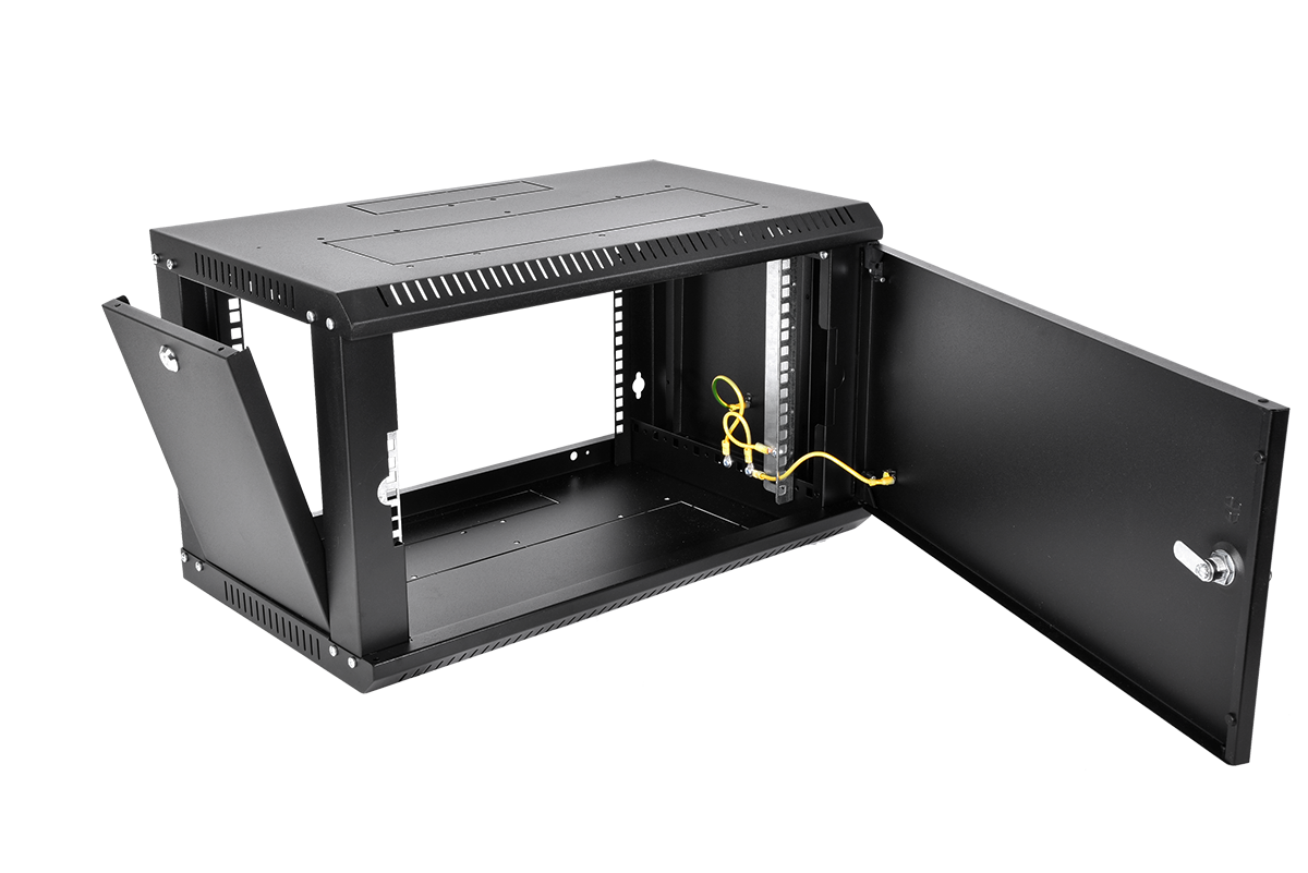 Шкаф телекоммуникационный настенный разборный ЭКОНОМ 9U (600 × 650) дверь металл, цвет черный, ШРН-Э-9.650.1-9005