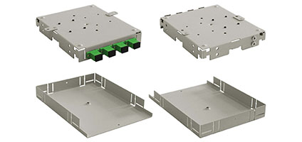 Cabeus FO-WL-4-SC/DLC-T Кросс оптический настенный, до 4 портов SC(DLC), ложемент - 1шт., серый