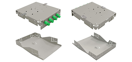 Cabeus FO-WL-8-FC/ST-m-T Кросс оптический настенный мини, до 8 портов FC(ST), ложемент - 1шт., серый