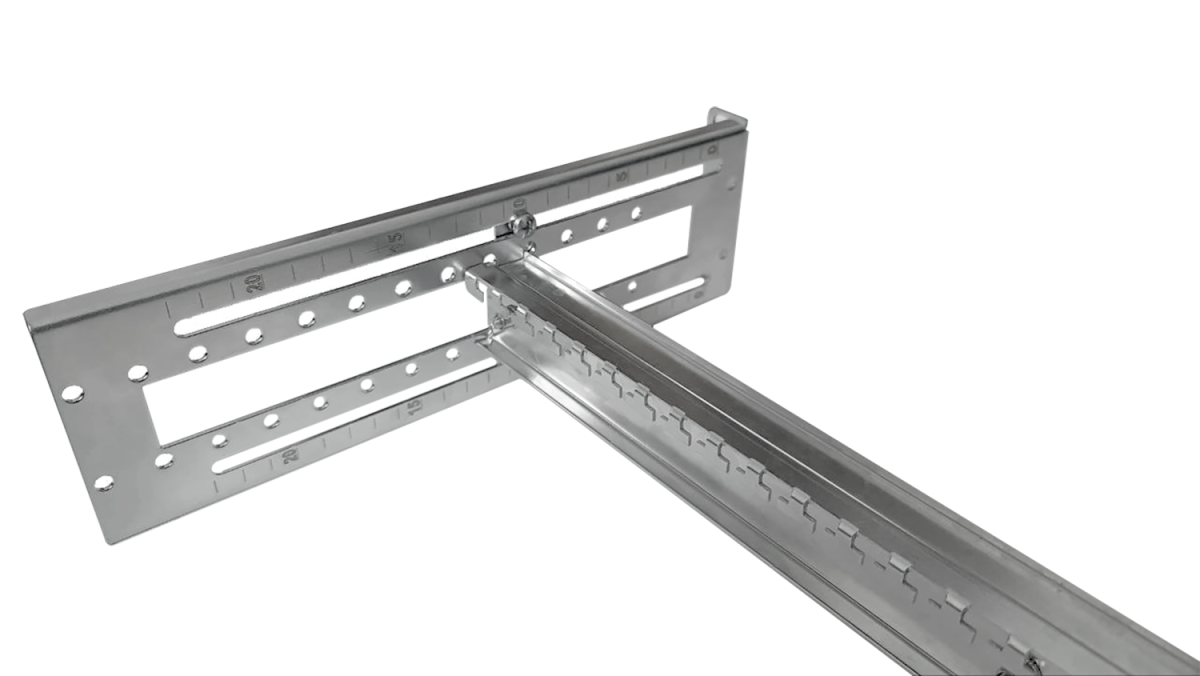 Панель 19" с DIN-рейкой регулируемая по глубине для установки коммутаторов