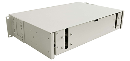 Cabeus ODF-19-48FC-K-T Кросс оптический стоечный выдвижной, с замком, 19, до 48 портов FC(ST), сплошная панель, серый