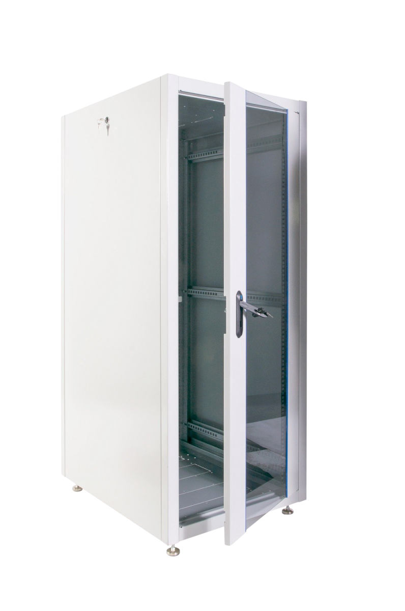 Шкаф телекоммуникационный напольный ЭКОНОМ 30U (600 × 600) дверь стекло, дверь металл, ШТК-Э-30.6.6-13АА