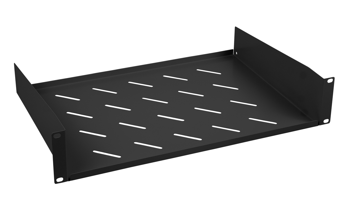Cabeus SH-J017-2U-315-BK Полка 19" перфорированная консольная 2U глубина 315мм, цвет черный (RAL 9004)