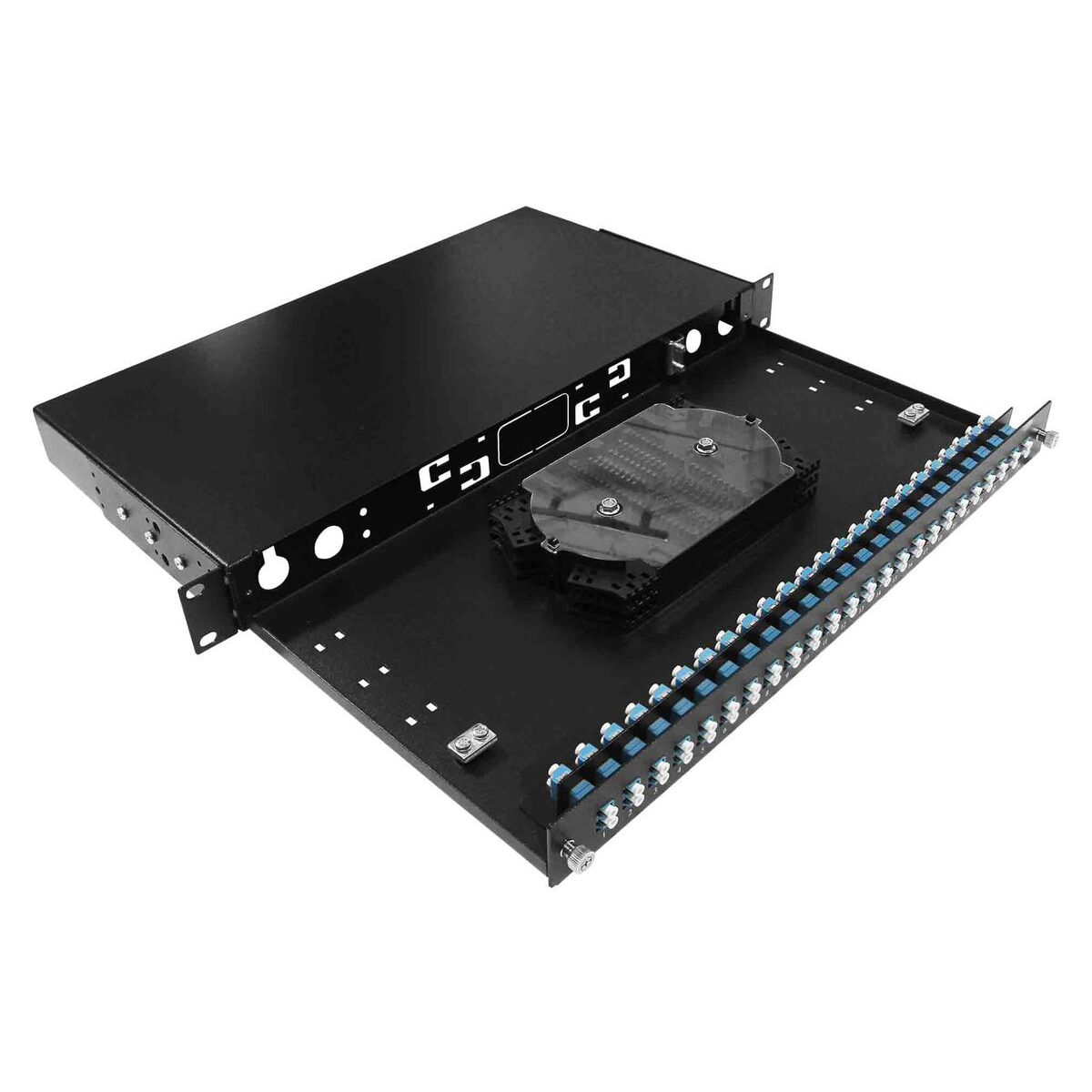 Cabeus ODF-19-24SC-S-BK-T Кросс оптический стоечный, 19, до 24 портов LC-Duplex, сплошная панель, черный