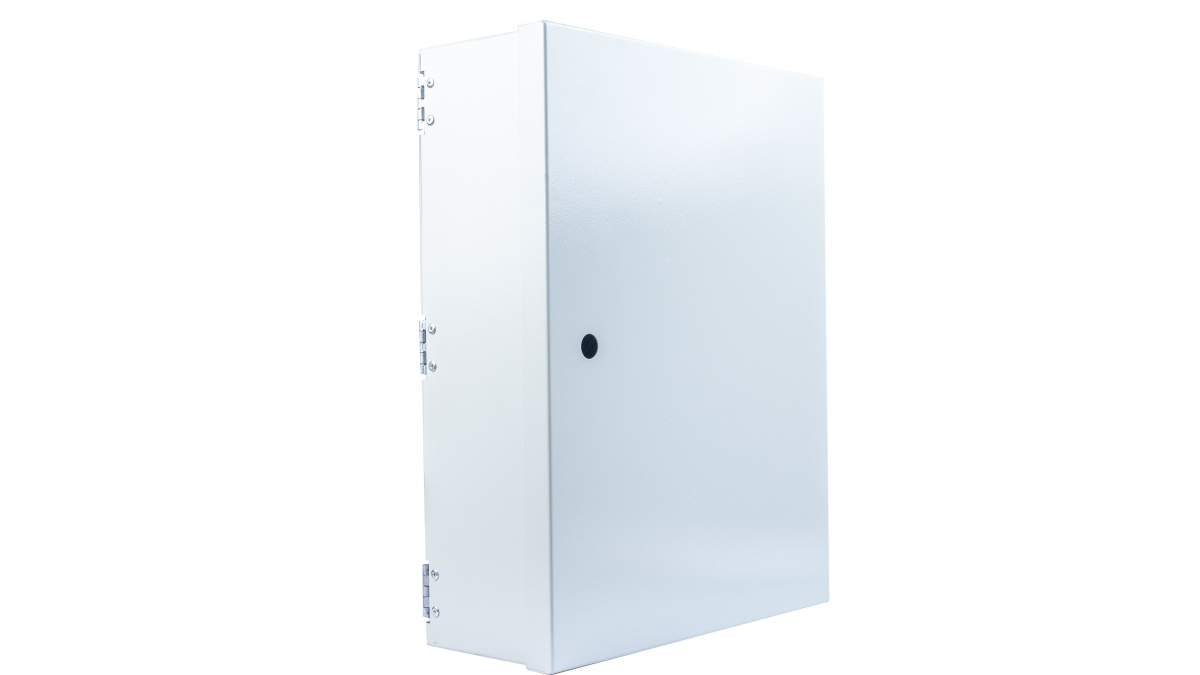 Cabeus FO-WL-64/96-SC/2LC/FC/ST-FP-K Кросс оптический настенный частично укомплектованный 64/96 портов SC/LC duplex/FC/ST (Планка SC/2LC-12 шт, планка FC/ST-12шт, планка-заглушка-4шт, сплайс-кассета-6шт, крышка для ску -1шт) серый RAL 7035