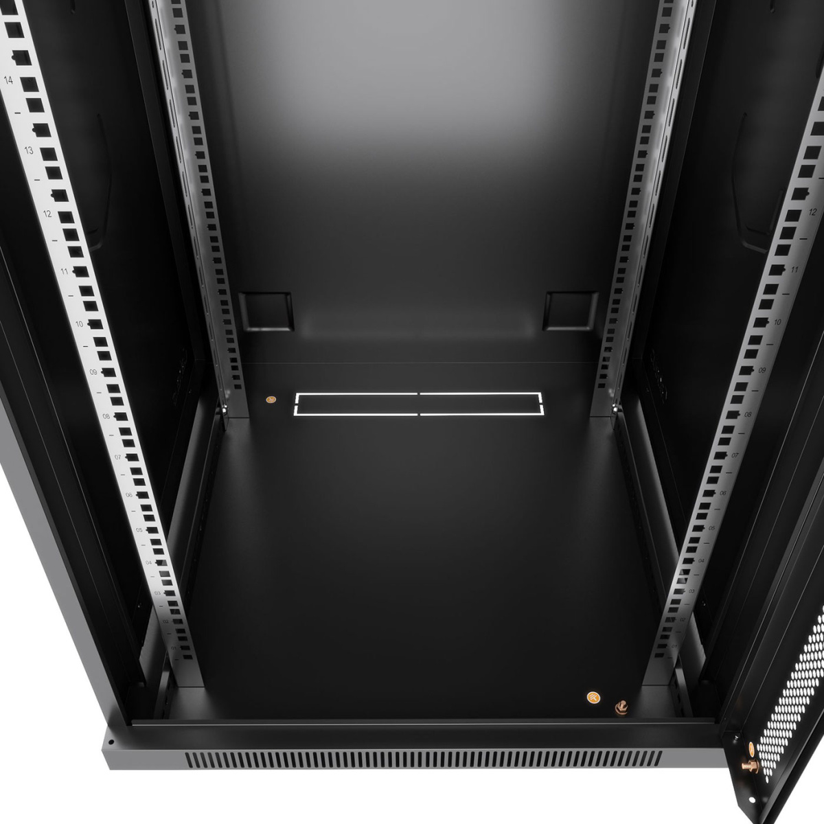 Cabeus SH-05F-22U60/45-BK Шкаф телекоммуникационный настенный 19" 22U 600x450x1082mm (ШхГхВ) дверь стекло, цвет черный (RAL 9004)