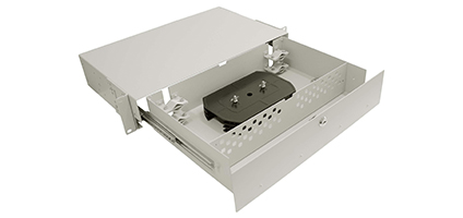 Cabeus ODF-19-48FC-K-T Кросс оптический стоечный выдвижной, с замком, 19, до 48 портов FC(ST), сплошная панель, серый