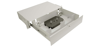 Cabeus ODF-19-4FP-32FC/ST/SC-K-T Кросс оптический стоечный выдвижной, с замком, 19, до 32 портов, серый