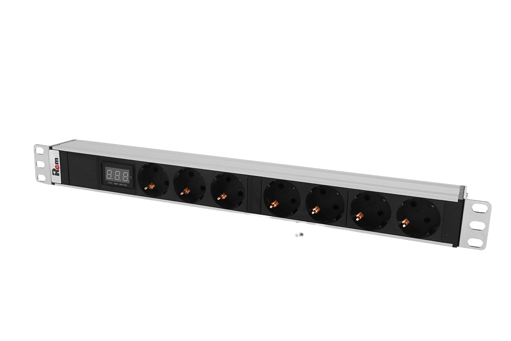 ЦМО R-32-7S-Am-440-K Блок розеток Rem-32 с амп, 7 Schuko, 32А, алюм., 19", колодка, R-32-7S-Am-440-K
