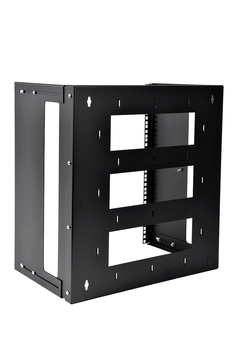 ЦМО КНО-М-12U-9005 Кронштейн телекоммуникационный настенный 12U, регулируемая глубина 300-450 мм, цвет черный, КНО-М-12U-9005