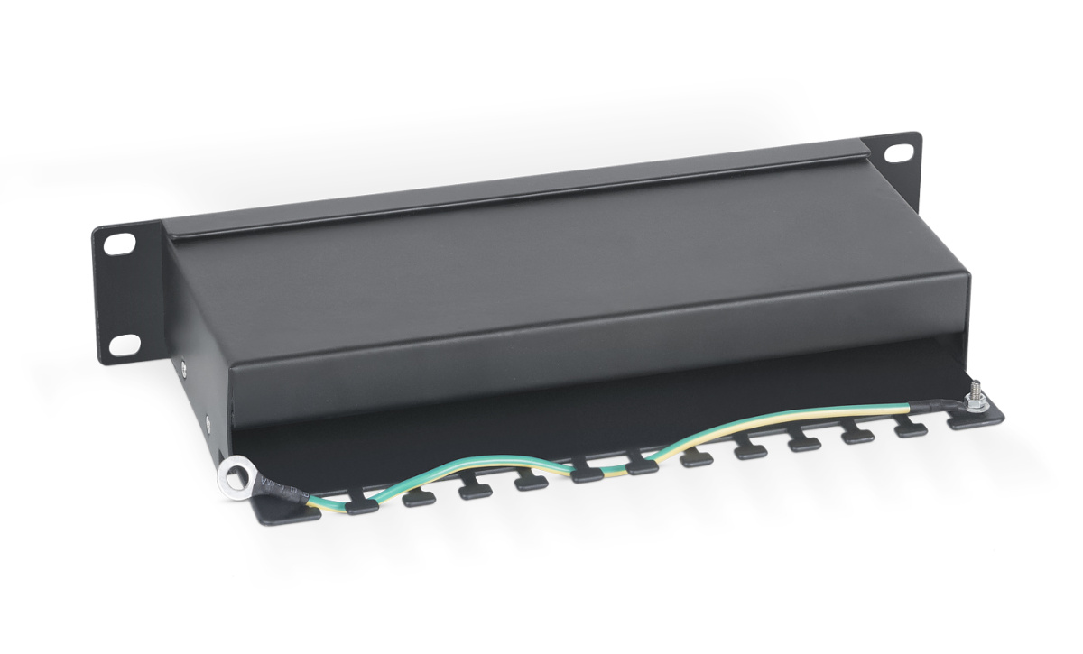 Cabeus PL-12-Cat.6 10"-SH-Dual IDC Патч-панель 10", установочный размер 236 мм, 12 портов RJ-45 полностью экранированная, категория 6, Dual IDC