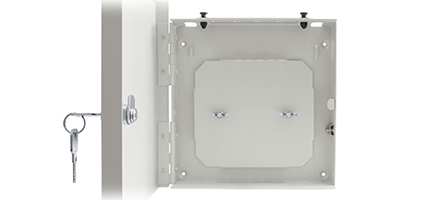 Cabeus FO-WL-8-FC/ST/SC-FP-K-m-T Кросс оптический настенный мини, с замком, до 8 портов, серый