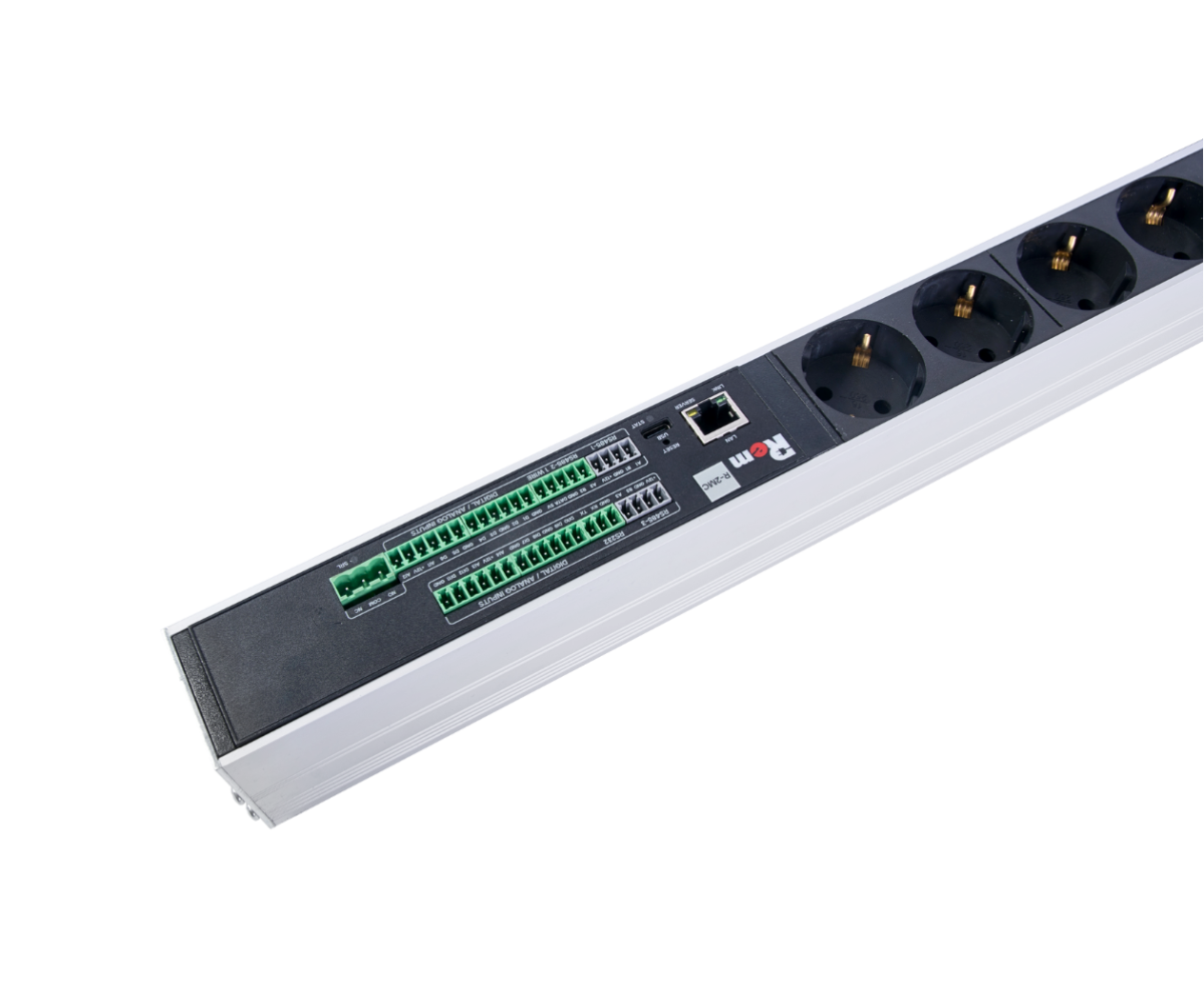 Верт блок розеток Rem-2MC, монит, измер, 1×32А, авт, 20S, 1420мм, шнур 3м IEC309, R-2MC3-32-20S-A-MI-1420-3-2P