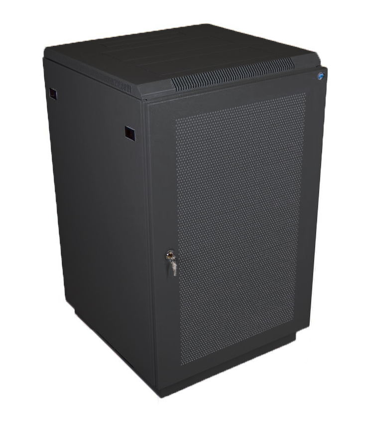 ЦМО ШТК-М-22.6.10-44АА-9005 Шкаф телекоммуникационный напольный 22U (600x1000) дверь перфорированная 2 шт., цвет чёрный, ШТК-М-22.6.10-44АА-9005